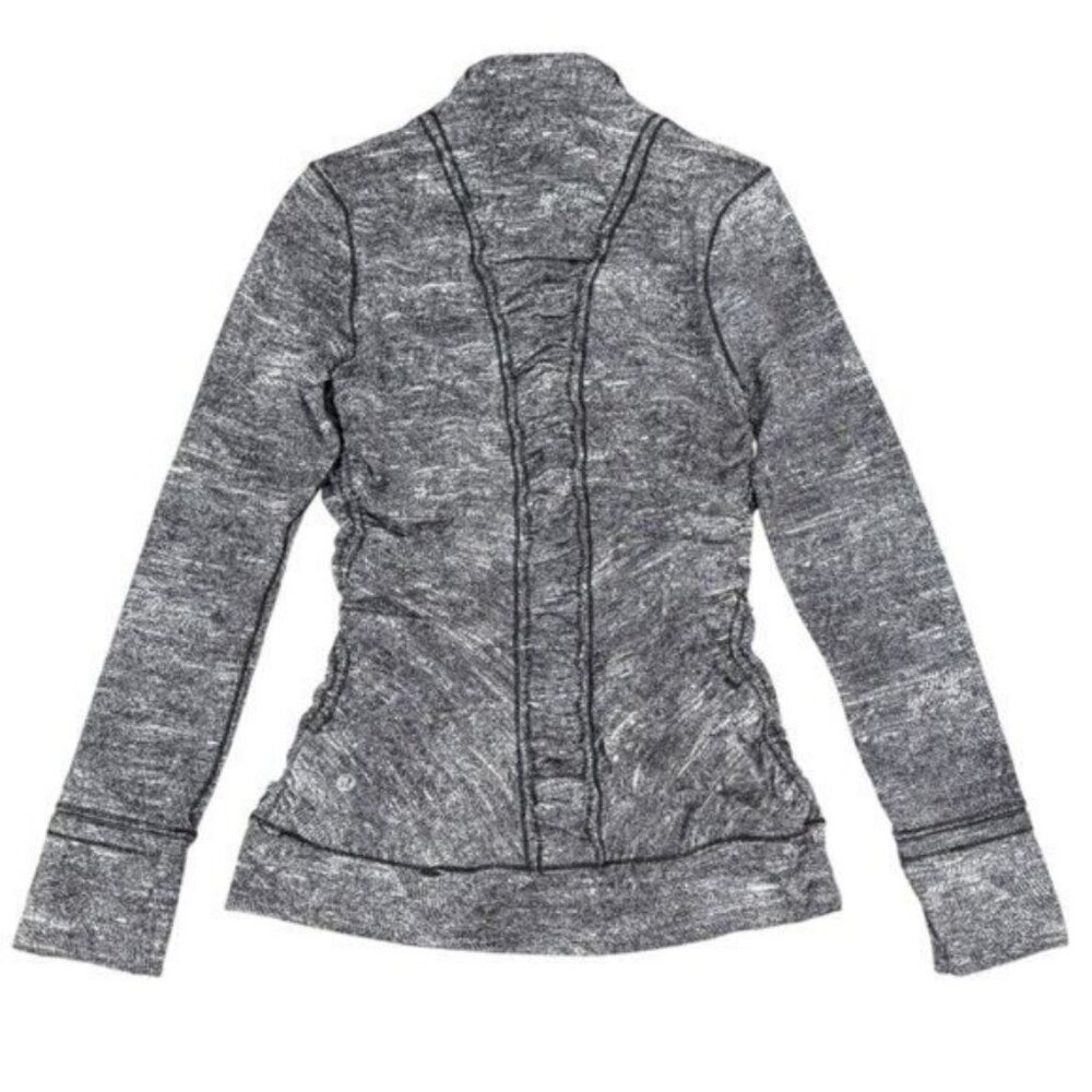 Lululemon Cypress Kiss 1/2 Zip Rulu In Rush Jacquard Black White Size 6 - Picture 5 of 8